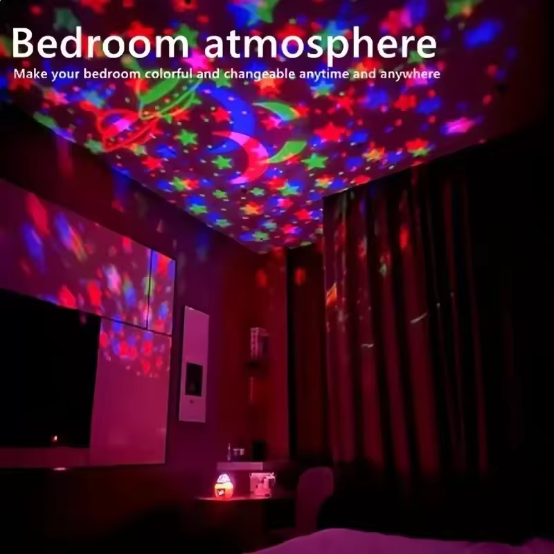 LED Star Projector Lamp USB Auto Rotating Magic Ball Moon Light Colorful Starry Sky NightLights For Bedroom Home Decor