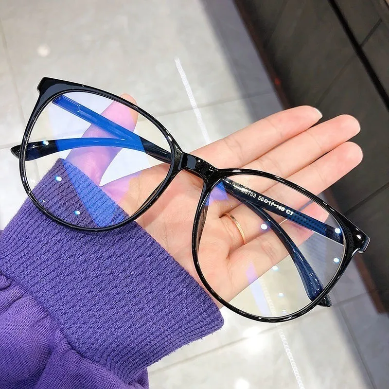 Gafas antiradiación, montura de gafas, montura ovalada coreana de plástico, gafas de moda