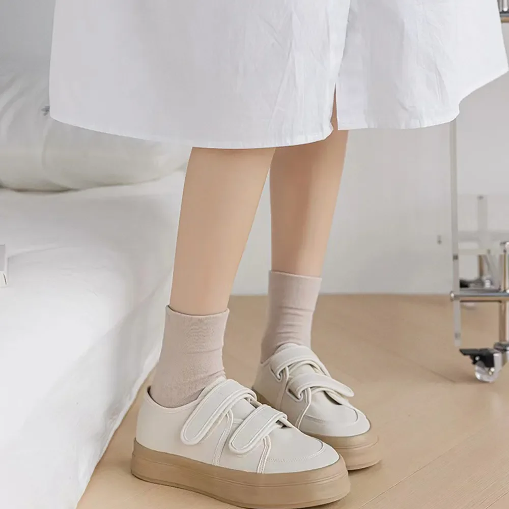 Meias meio tubo em torno do pescoço para mulheres, respirável, casual, macio, desossado, moda japonesa, alta qualidade, outono, 5 pares