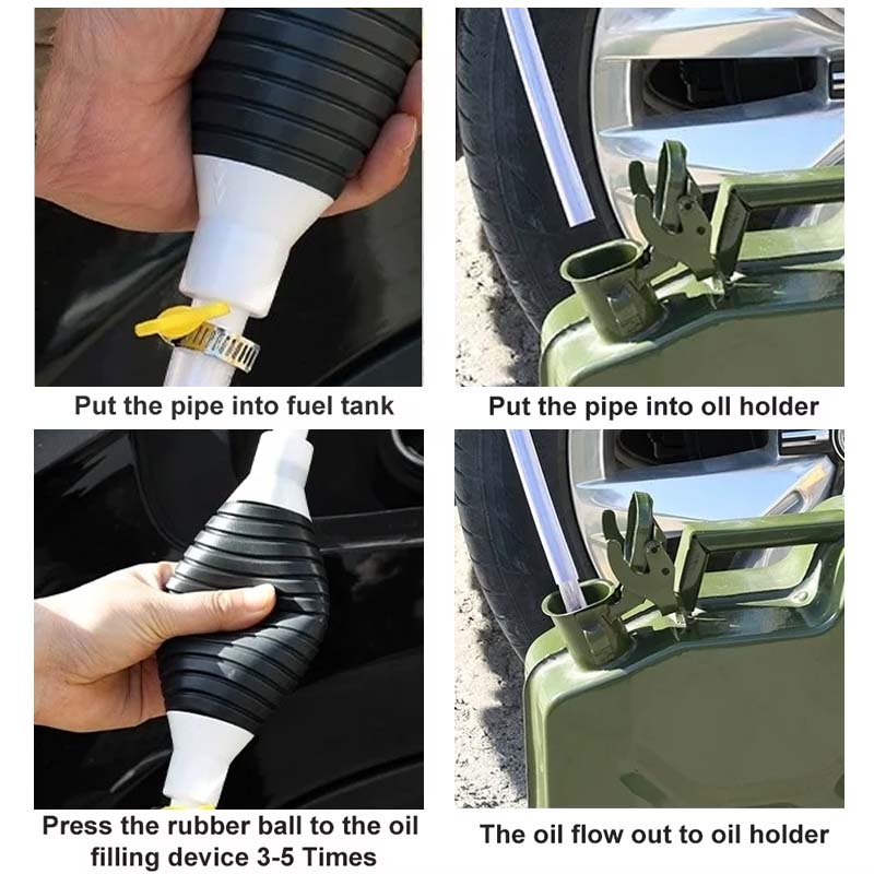 Bomba de transferência de combustível manual resistente para gasolina/diesel/óleo, ferramenta de sifão automático/atv/marinho com design anti-vazamento