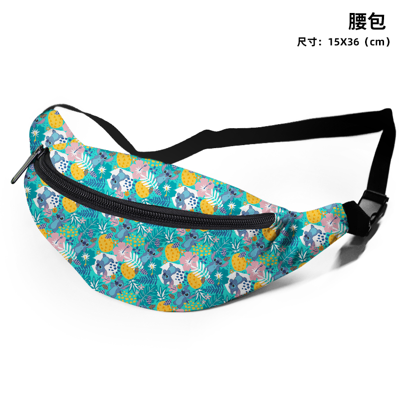 Disney lilo & stitch c54671 anime sacos de peito dos desenhos animados personalizado ombro bolsa de cintura casual tote armazenamento unisex presente