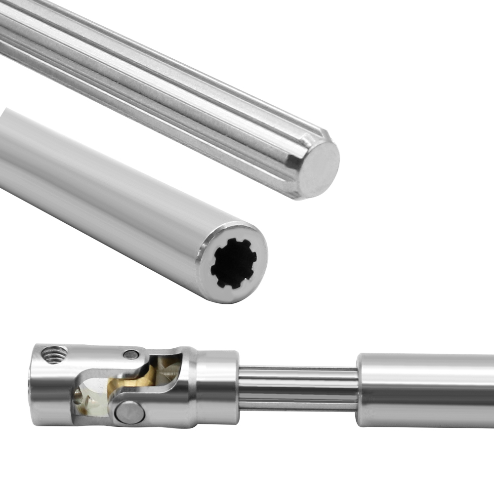 โลหะภายใน Spline ไดรฟ์เพลา Universal Joint Driveshaft สําหรับ 1/10 RC รถ Crawler Axial SCX10 Gladiator YK4082 TRX4 TF2 D110