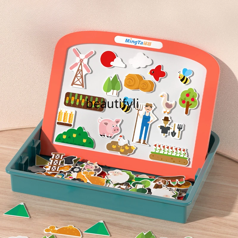 子供用磁気製図板,手書き,落書き,ブラシ付き,幼児用