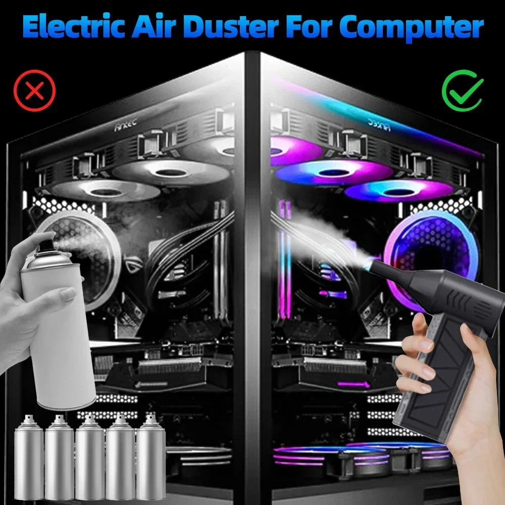 130000 RPM Mini Turbo Jet Fan Spolverino elettrico Velocità del vento regolabile Turbo Violento Ventilatore ricaricabile con pulizia leggera dell'auto