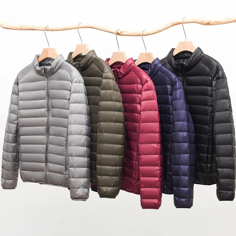 Herren Stehkragen ultraleichte geste ppte Puffer jacken neue Arrilas Herren ultraleichte packbare warm weiße Enten daunen mäntel