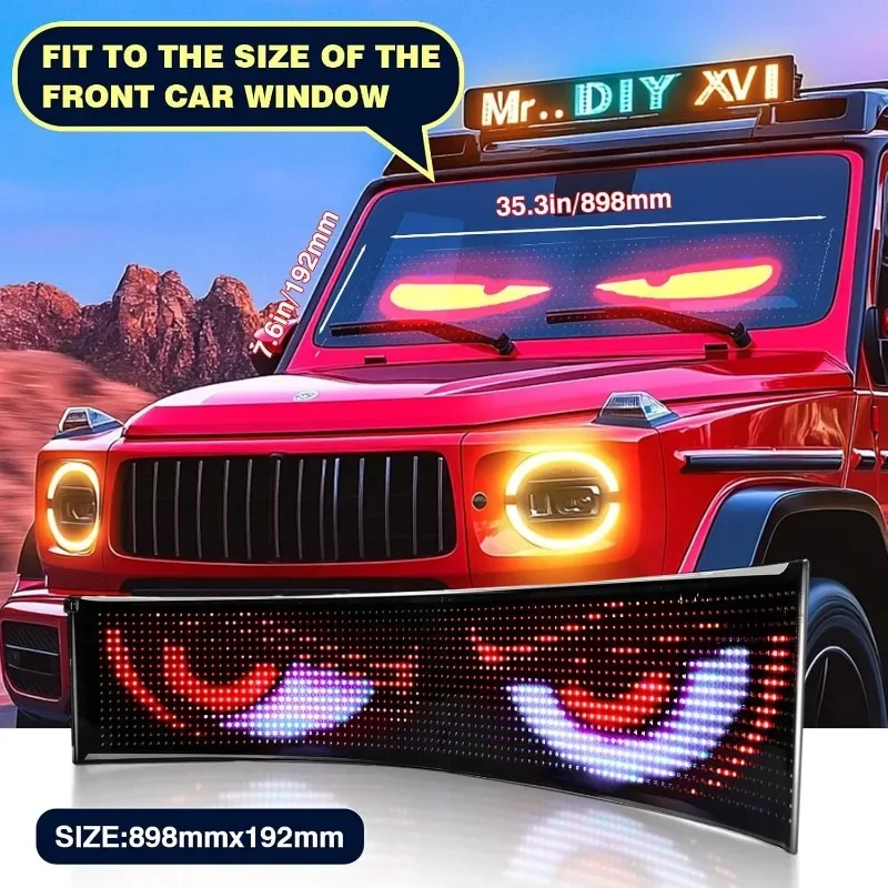 LED Matrix Pixel Panel USB 5V RGB Car Sign Bluetooth App Control Flexible Addressable Pattern Graffiti Scrolling Text Animation