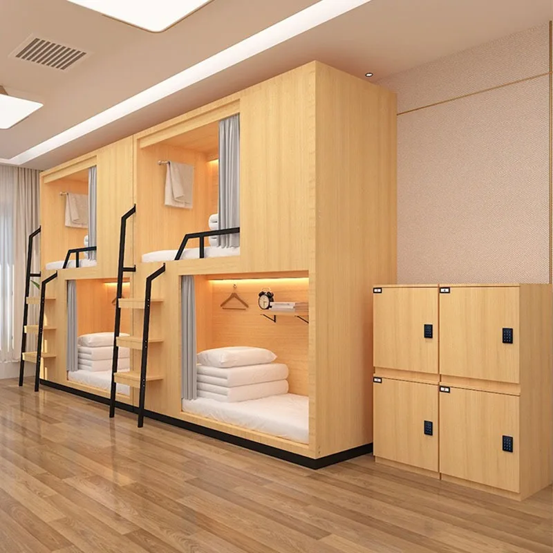 Cápsula espacial cama superior e inferior dormitório escolar apartamento cama jovem albergue