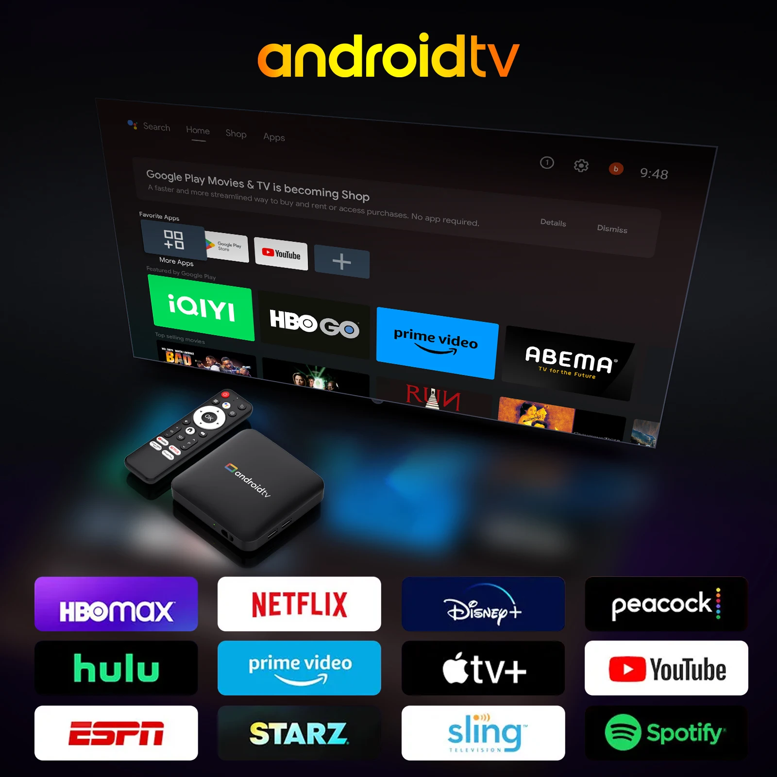 H96 Max S905 L3 Android14.0 TV Box 4K decodificación WiFi2.4G/5G y BT4.0 servicio de transmisión compatible con asistente de voz de Google TV Box Android