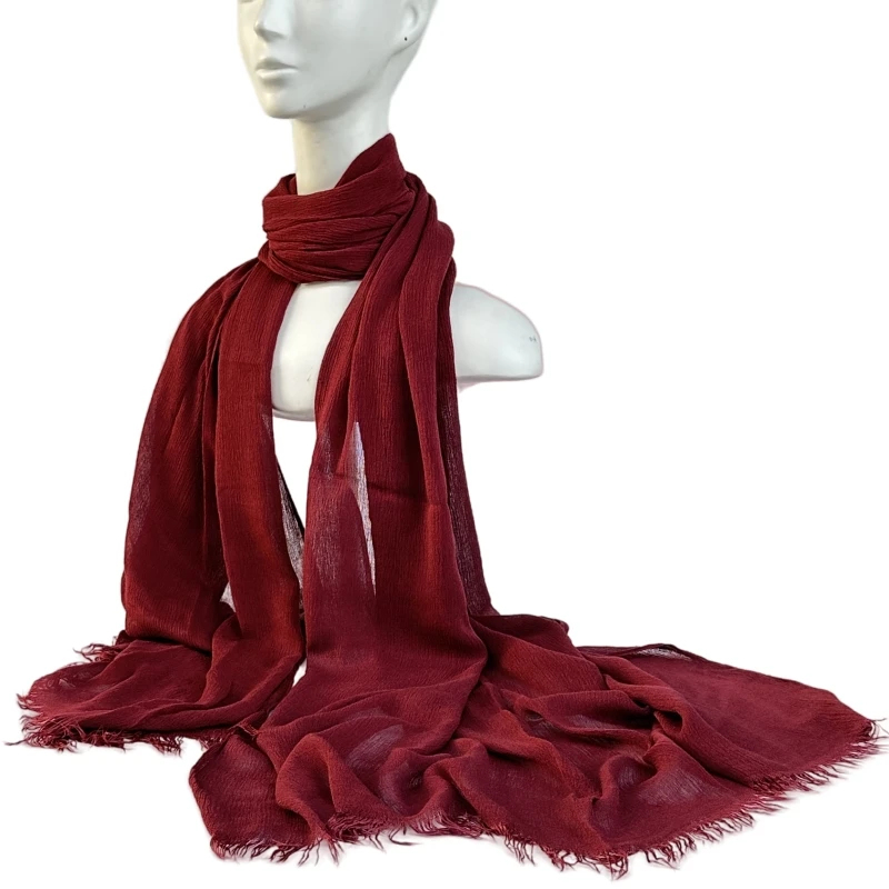 Bufanda de viscosa de algodón suave, 61 colores, Material de rayón, Hijab musulmán, pañuelo liso de Color sólido de mediados de Oriente con borla
