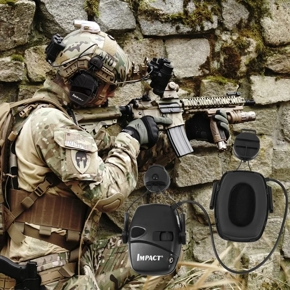 Auriculares tácticos ARC para casco, cascos de protección auditiva, orejeras electrónicas, Airsoft, versión de soporte de casco Impact Sport WK
