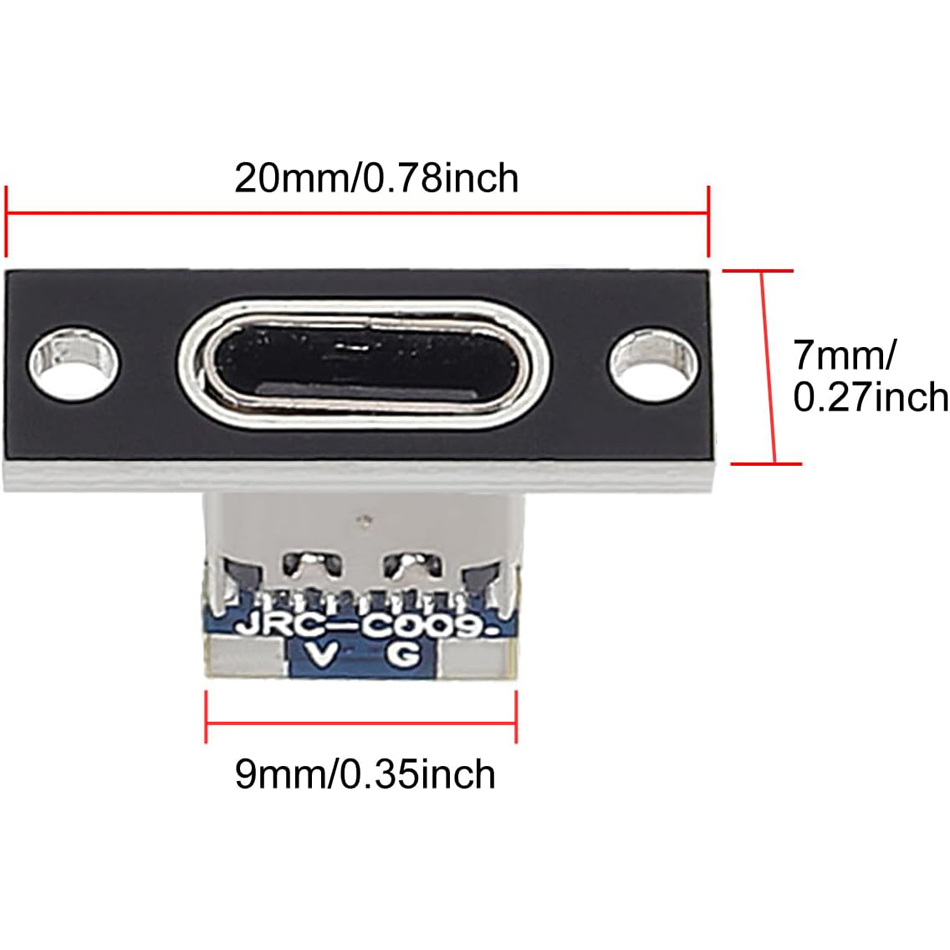 10pcs Type-C USB 3.1 ประเภท-C 2/4 ขาหญิงแจ็คชาร์จพอร์ต USB 3.1 ประเภท C ซ็อกเก็ตแผ่นยึด