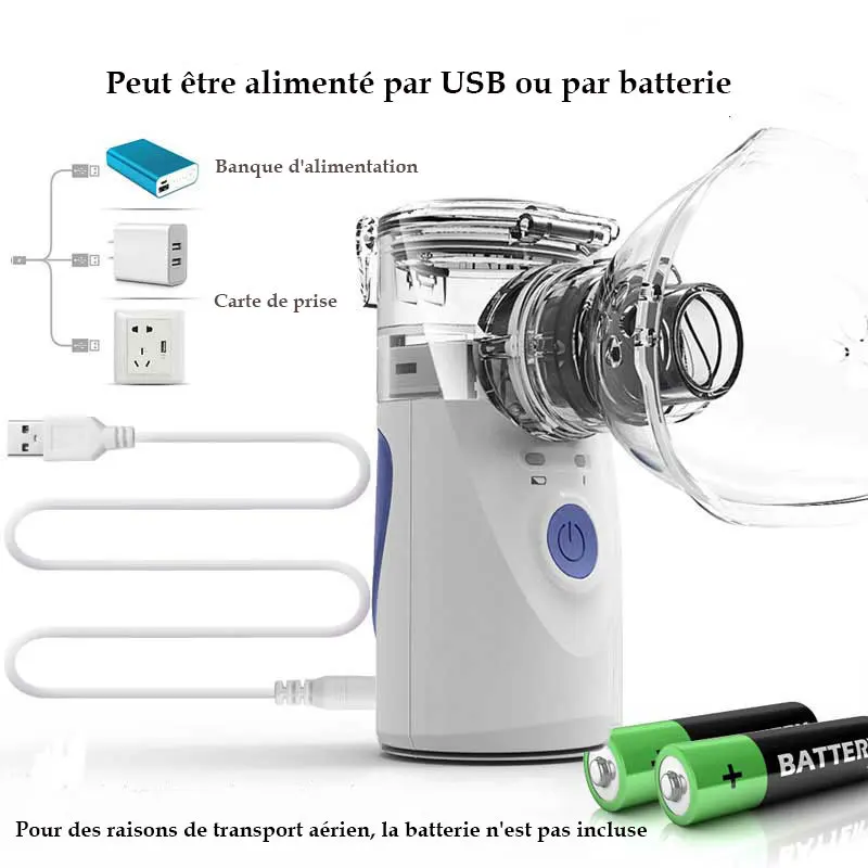 Soins de santé Mini nébuliseur d'inhalation portable portable silencieux ultrasons micro-maille inalador nébulizador enfants et adultes Automizer