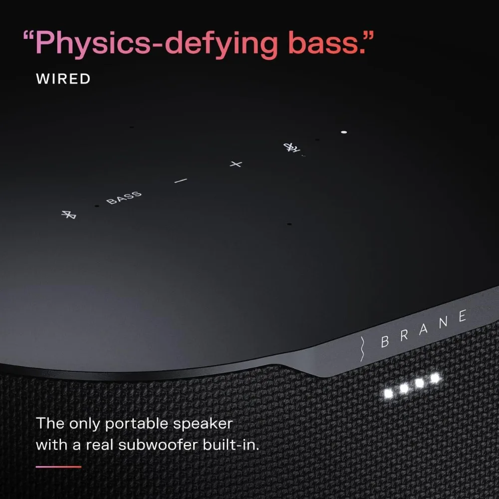 Brane X Smart Speaker, Portable Wireless Bluetooth Speaker, Internal RAD Subwoofer, 12 Hrs Playback, Waterproof IP57