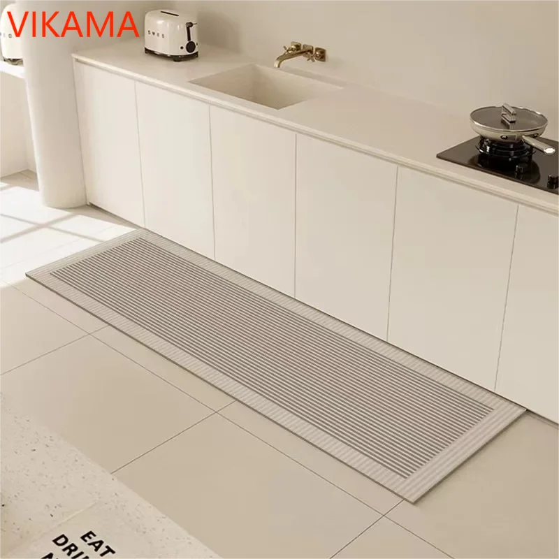 VIKAMA-alfombrilla antideslizante impermeable para decoración del hogar, baño, cocina, entrada de diatomita de estilo Simple