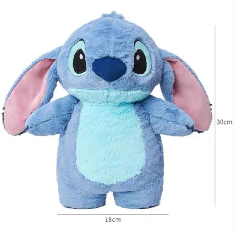 Clearance_MINISO 디즈니 스티치 애니메이션 겨울 초대형 플러시 뜨거운 물병 홈 물 채우는 손 따뜻하게 휴일 선물 G