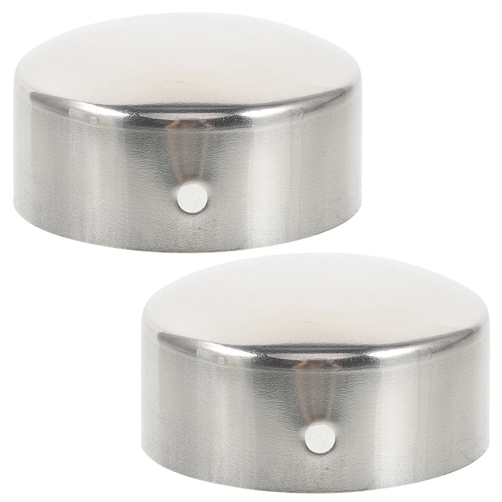 Tapas de extremo de pasamanos, tapones de tubo de Metal, accesorios de tapón de riel decorativo para pasamanos exteriores, tapones de Metal para agujeros redondos, 2 uds.