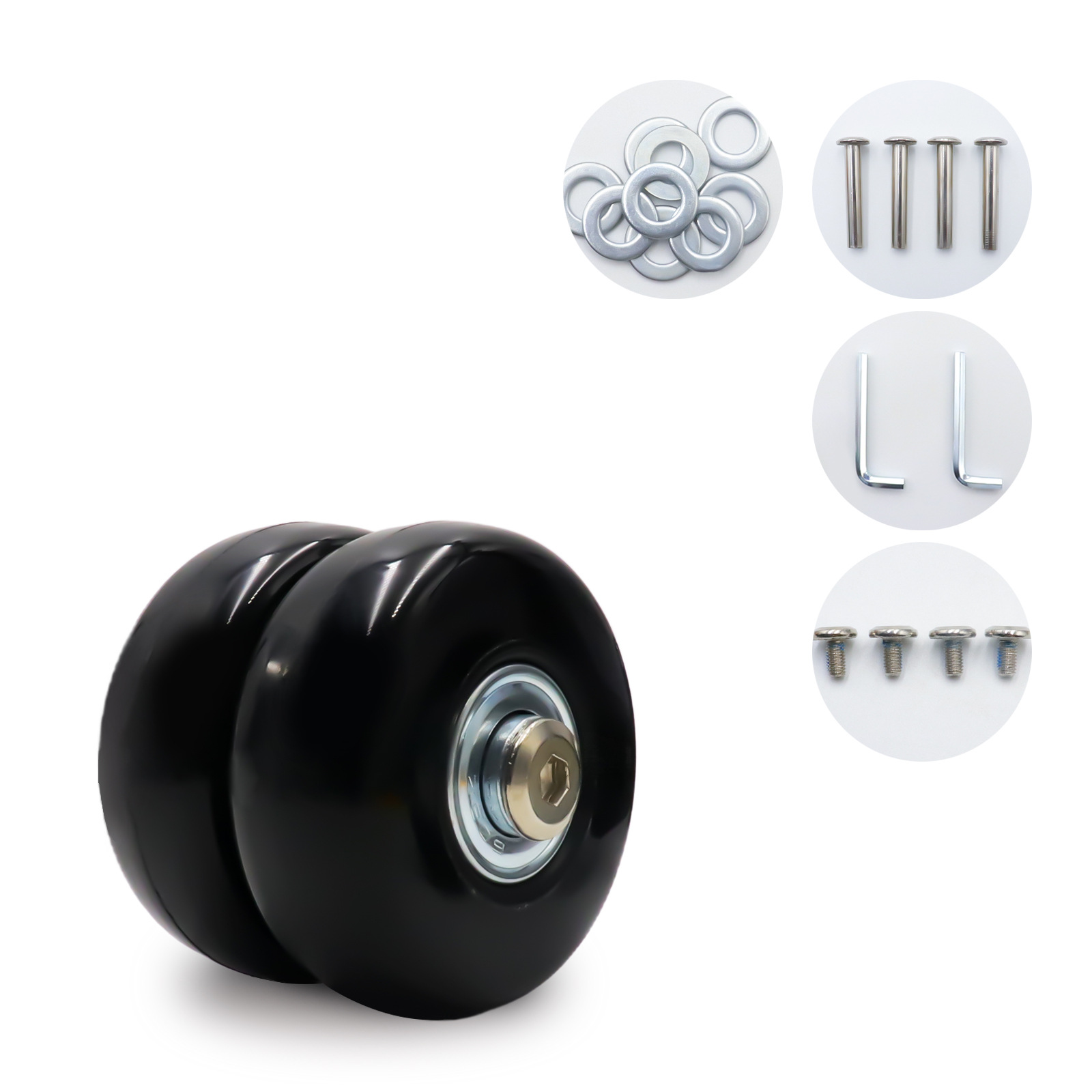 กระเป๋าเดินทางแบบลากกระเป๋าโน้ตบุ๊คกล่องยาง PU เงียบ4ชุดพร้อมล้อยางอเนกประสงค์และล้ออะไหล่ล้อ