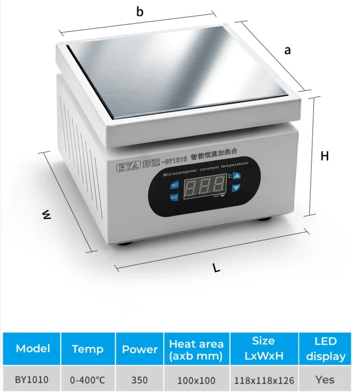 새로운 가열 스테이션 전자 핫 플레이트 테이블 예열 플랫폼 0~400 ℃   BGA PCB SMD 전화 LCD 터치 스크린 수리용