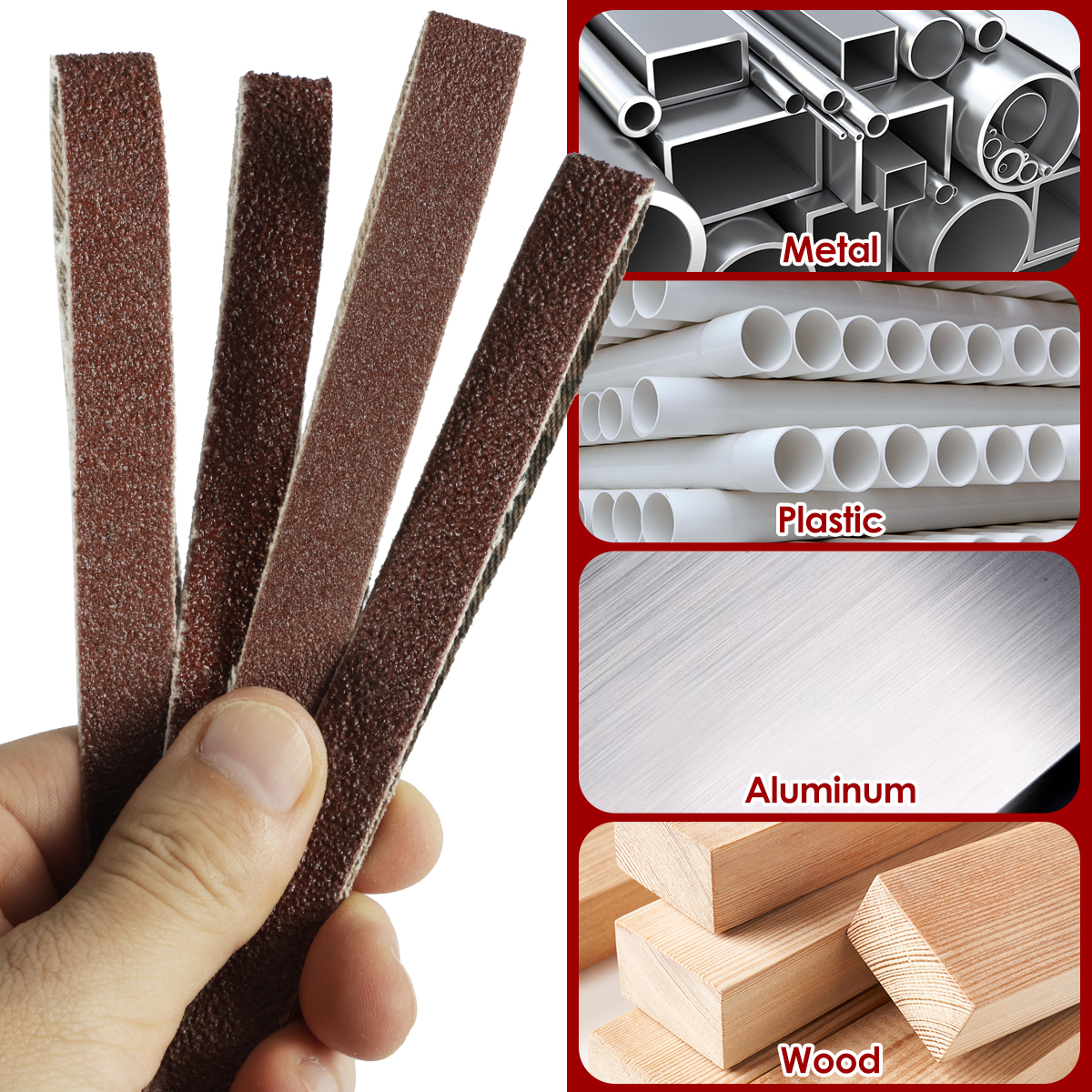 20Pcs Sanding Belts Aluminum Oxide Sander Belt Abrasive Belts Polishing Grinding Belts for Sanding Wood Metal Plastic