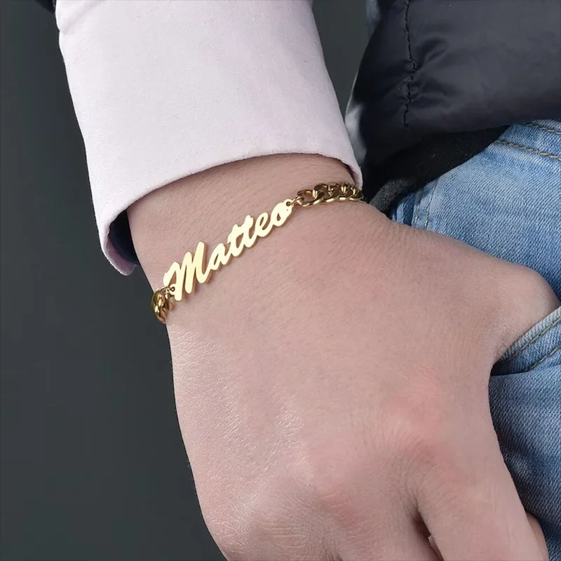 Nieuwe aangepaste naam bedelarmband voor vrouwen gepersonaliseerde roestvrijstalen Cubaanse armband sieraden accessoires vriendje paar cadeau