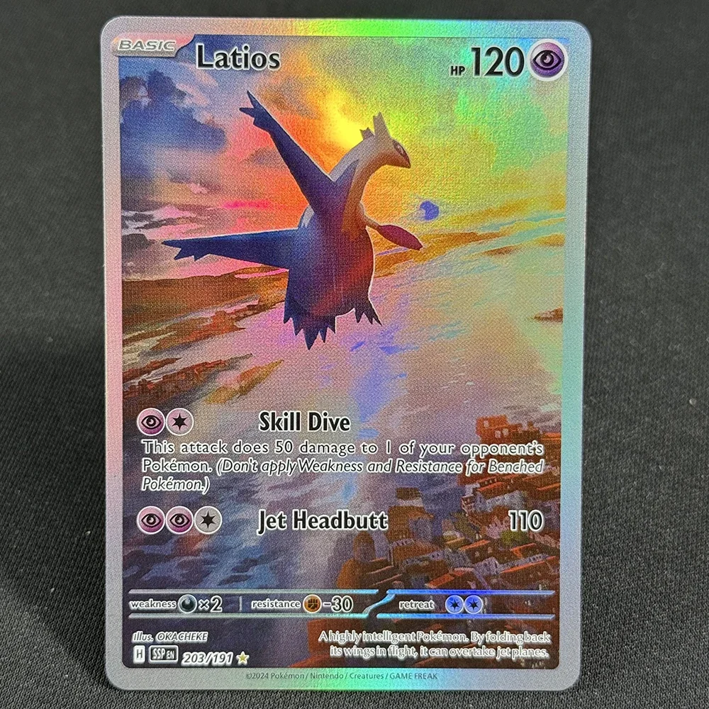 Pokemon Single Card Latias Pikachu Hydreigon Milotic Surging Sparks Kingdra Altaria Foil Customized Card Collection PTCG PROXY