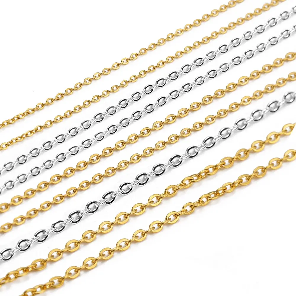 10 metrów łańcucha ze stali nierdzewnej 1 1,5 2 mm złoty i stalowy kolorowy link do samodzielnego tworzenia biżuterii Naszyjnik Bransoletka Łańcuch luzem Materiały eksploatacyjne