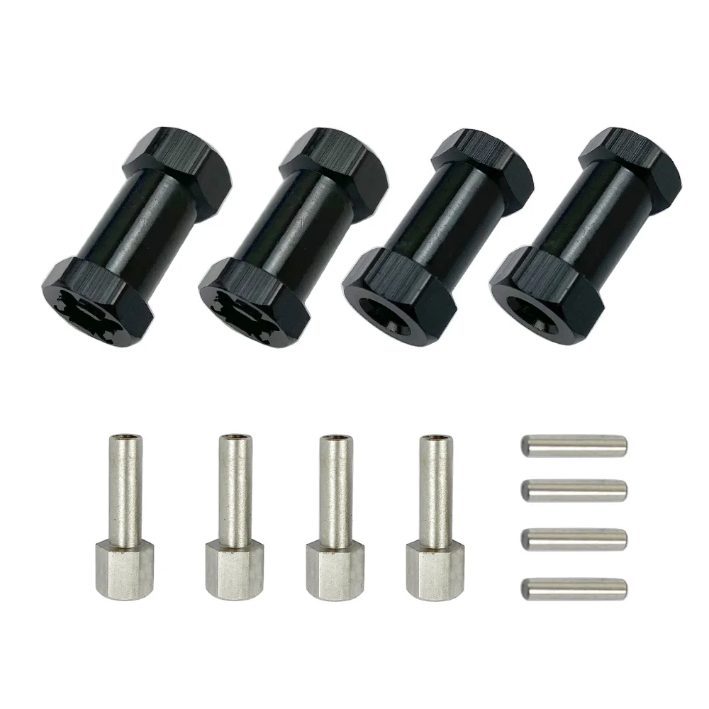 4 Nhôm RC Xe Ô Tô 12Mm Hex Bánh Xe Hub Ổ Bộ Đổi Nguồn 15/20/25Mm Nối Dài Bộ Combo khớp Nối Cho 1/10 RC Xe Bánh Xích Trục SCX10 D90