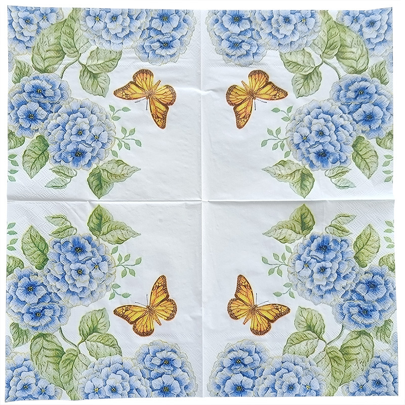 10/20 stücke/Pac Gold Schmetterling große Blume Serviette Restaurant Papier Tischset bunt drucken Geburtstags feier Dekoration Papier