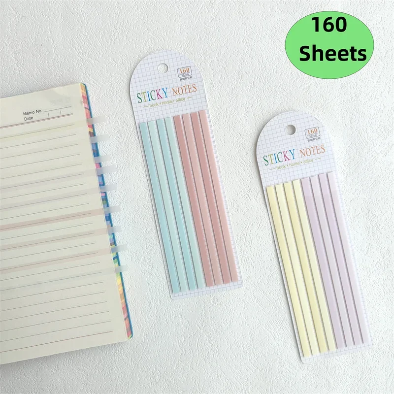 160 Sheets Color Stickers Transparent Fluorescent Index Tabs Flags Stationery Children Gifts  School Office Supplies