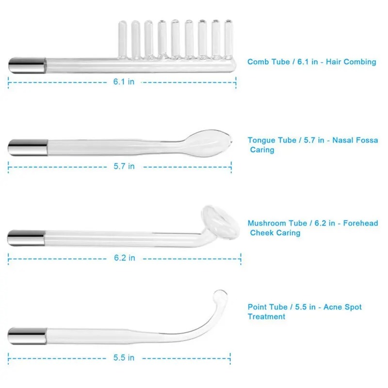 4 in1 elettrodo tubo di vetro macchina Spot Acne bacchetta viso Spa cura della pelle del viso elettroterapia
