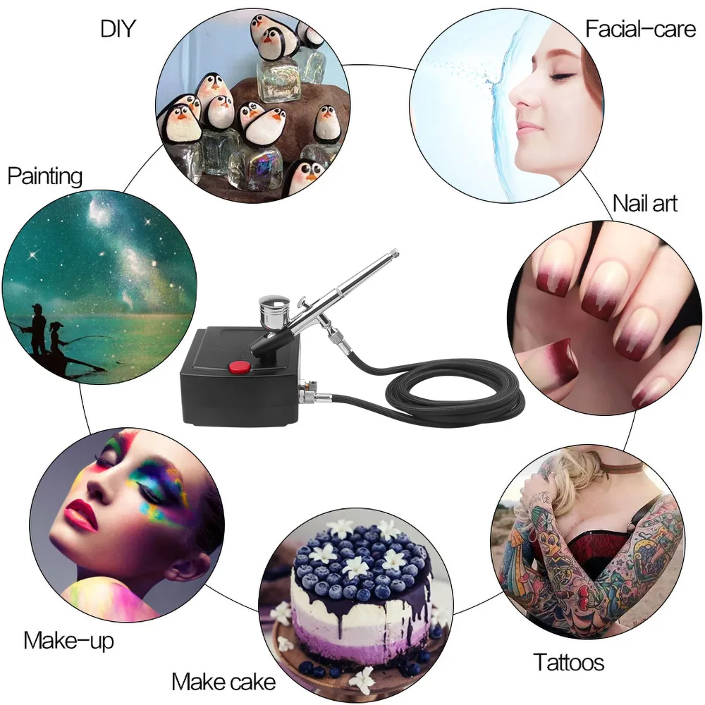 New 0.3mm Dual Action Airbrush Spray Gun Airless Air Gravity Model Feed Spray Gun For Body Painting and Model Painting Nail Tool