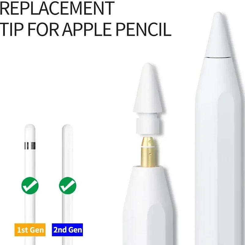 Puntas de lápiz resistentes adecuadas para Apple Pencil 1.a y 2.a generación, puntas de lápiz óptico elástico resistentes al desgaste, puntas de repuesto para IPencil