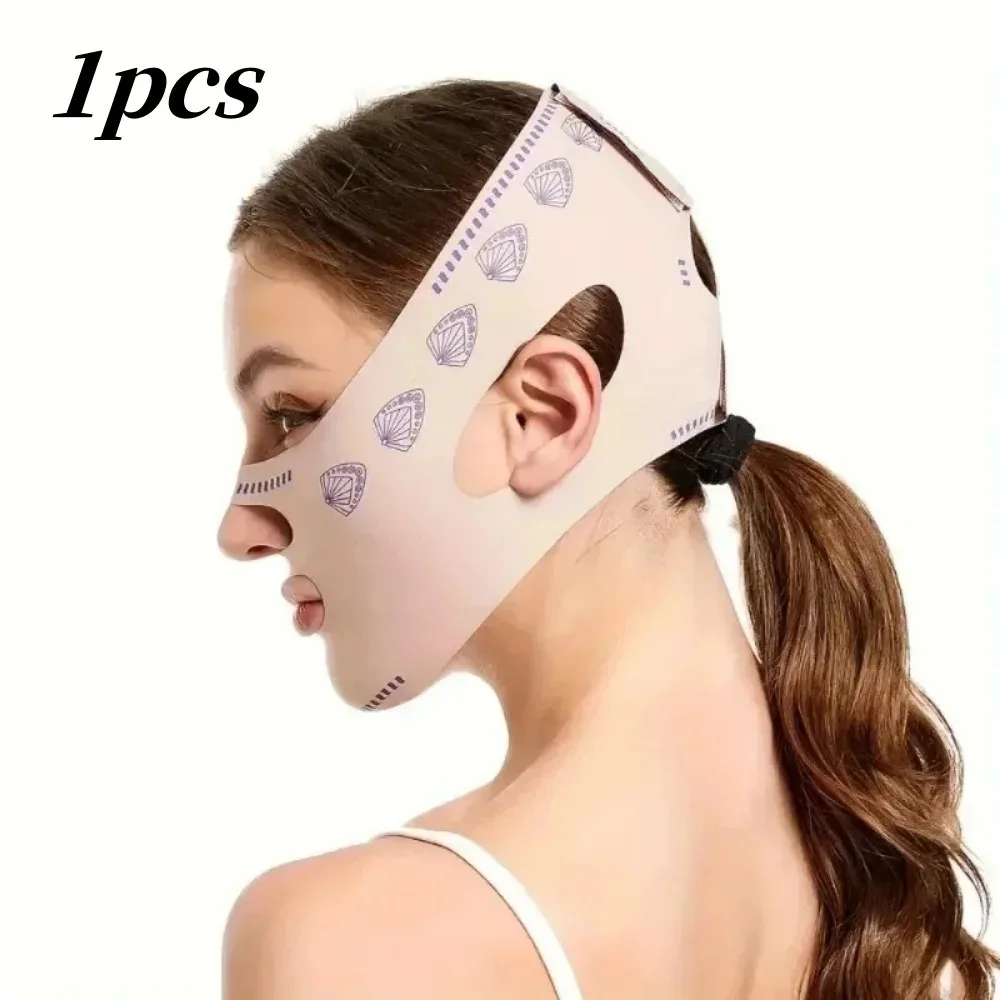 Opaska V-Shape Oddychająca Podnosząca Policzkami Maska Wyszczuplająca Twarz Redukująca Podwójny Podbródek Bandage Modelujący Linii V Przeciwzmarszczkowa Opaska na Twarz