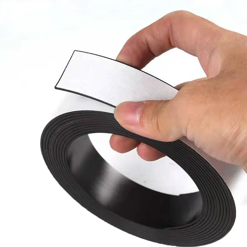 Cinta magnética autoadhesiva flexible10-50mm ancha 1.5/2mm gruesa 1m Para manualidades, imanes DIY nevera, decoración magnética.