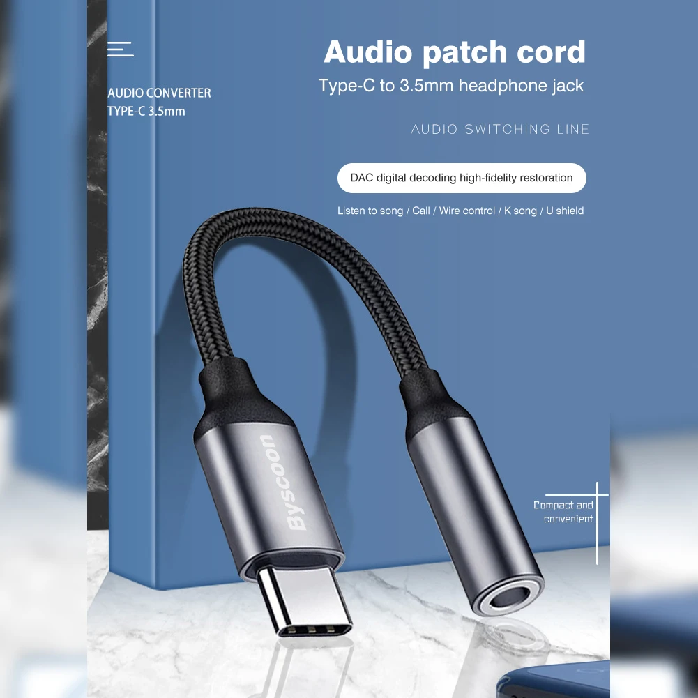 Byscoon USB Tipo C A 3,5mm Adattatore Aux Tipo-c 3 5 Jack Cavo Audio Per Samsung Galaxy S22 S21 S20 FE Ultra Nota 20 10 Plus