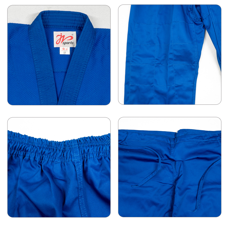 Judo IJF Diakui Profesional Gi Suit Bela Diri Sesuai Seragam Judo Pria Anak Wanita Tenun Tunggal Gi Judo Kimono Putih Biru