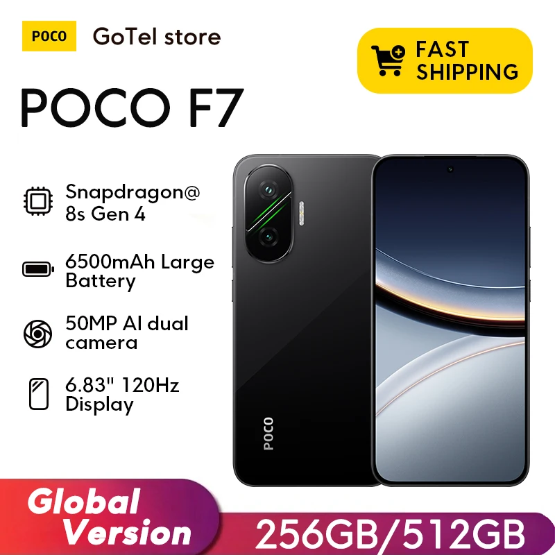 【Estreno mondiale】POCO F7 5G Versione globale Snapdragon ®   8s Gen 4 NFC 6.83 Display AMOLED 1.5K Fotocamera 50MP OIS 6500mAh Smartphone