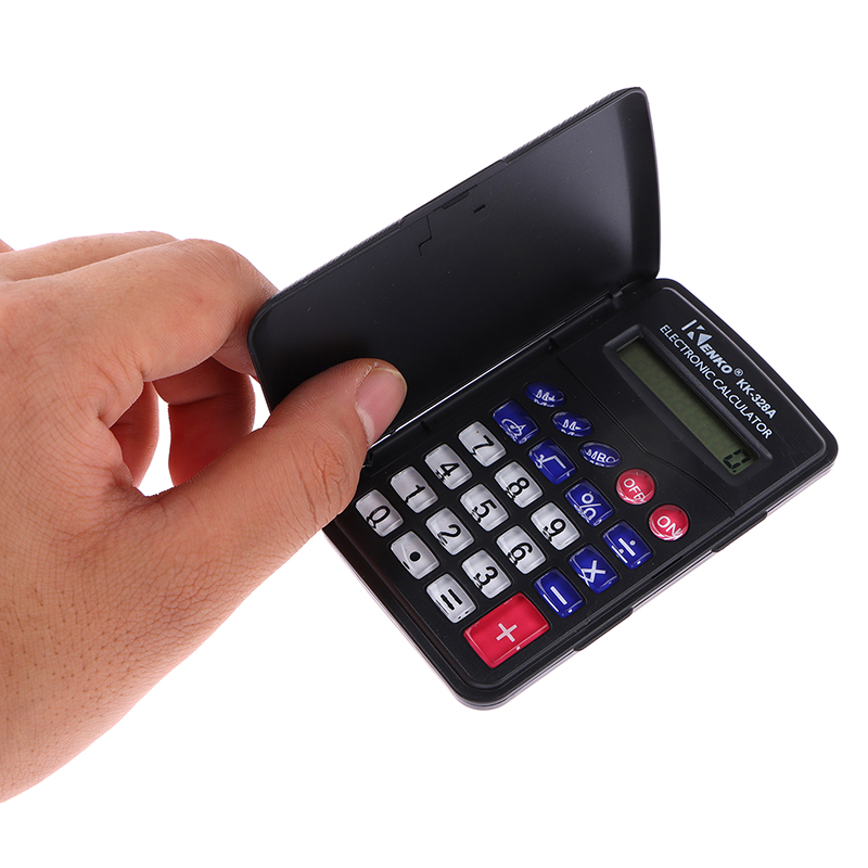 Pocket Size Portable Black Calculator Mini Plastic 8 Digits Electronic Calculator School Office Supplies