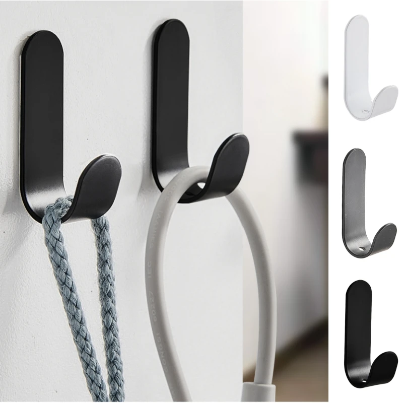 6 pezzi adesivo impermeabile con gancio a J autoadesivo resistente da appendere, asciugamano da bagno, chiave da cucina