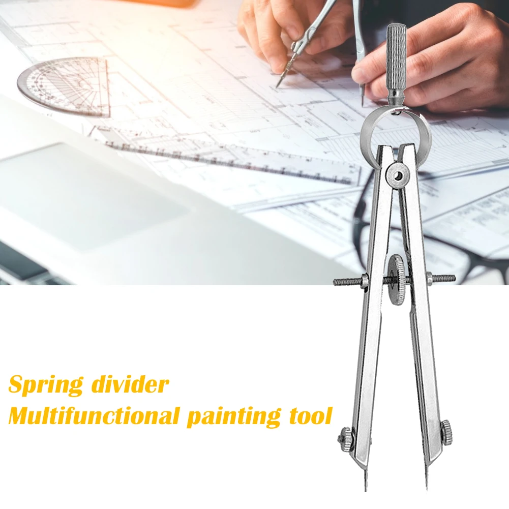 Professional Metal Compass Drawing Tools High Precision Bow Divider Spring Chart Planning Line Caliper Spacer Accurate Gauge