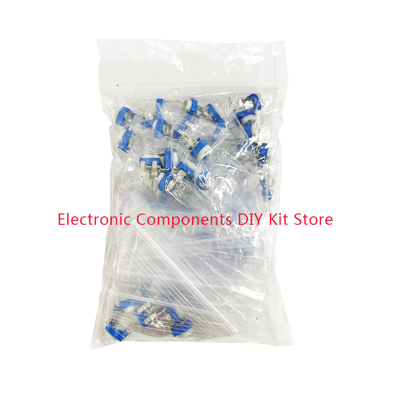 65PCS Trimmer Potentiometer RM065 Adjustable Resistance 100R~1M Potentiometers 1K 5K 10K 20K 50K 100K 500K 1M Variable Resistors