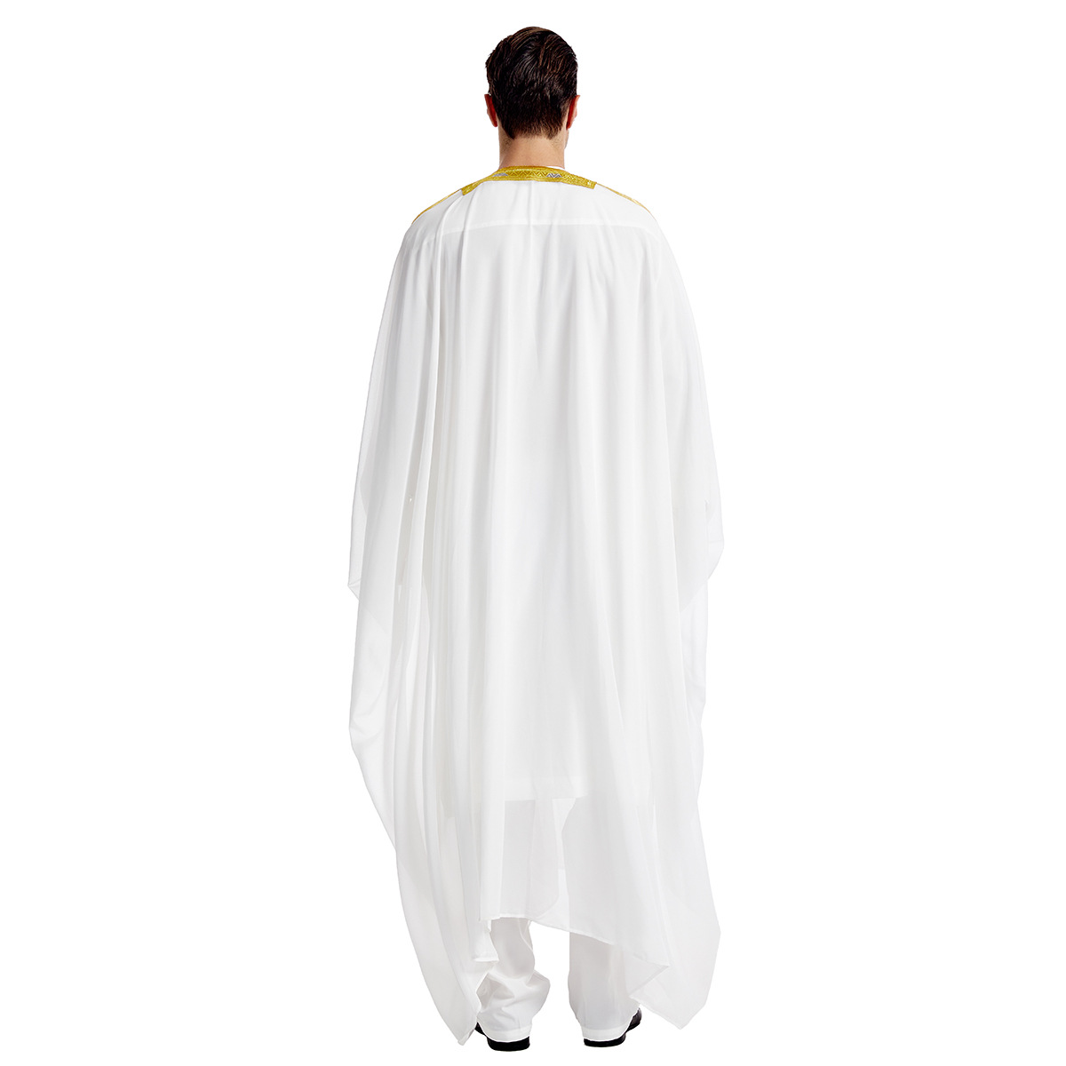 Bata de manga larga con contraste bordado para hombre, capa Thobe, Abaya, Burqa, Ramadán, islam, Color saudita