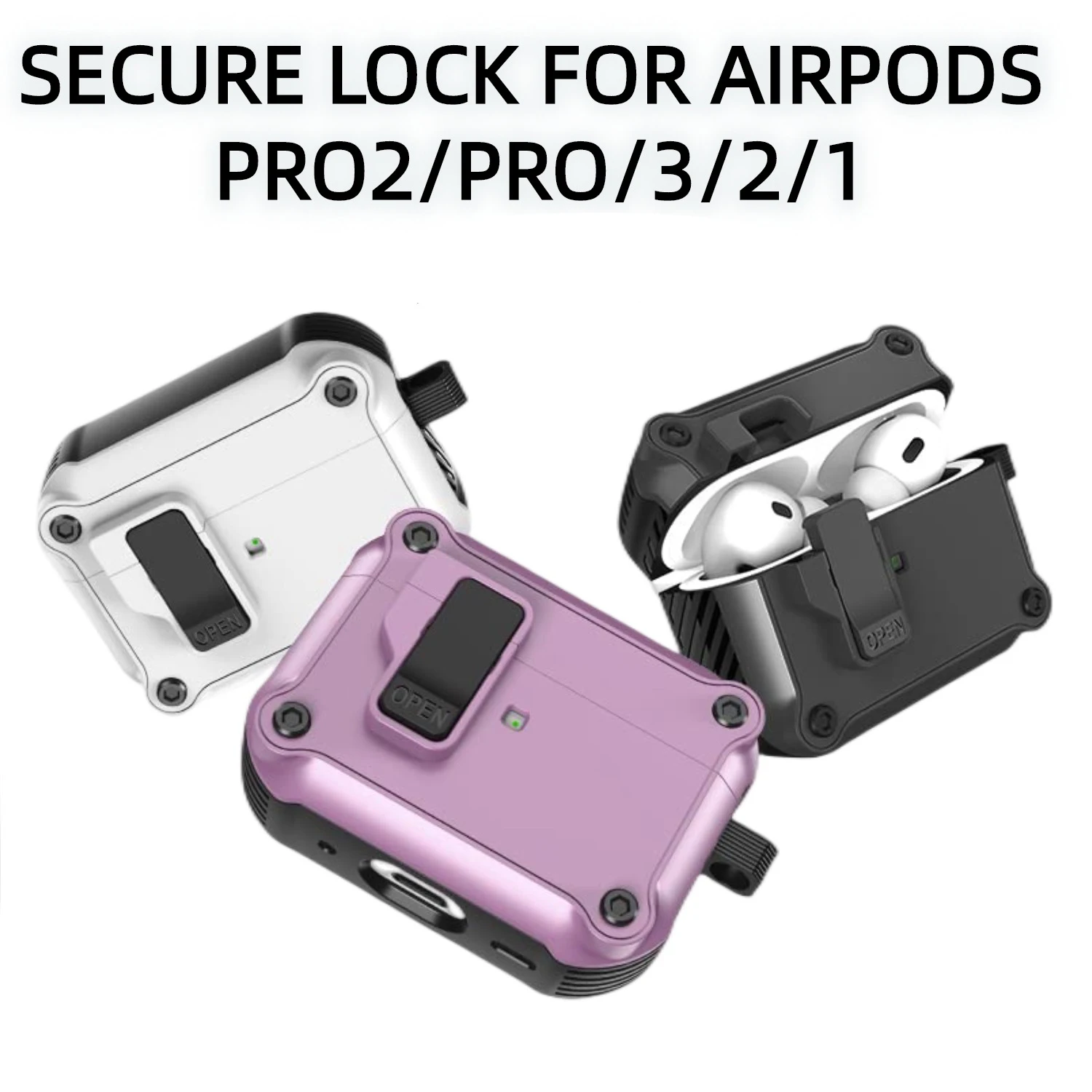 Security Lock Cover for AirPods Pro 3 2025 Case for AirPods Pro2 Pro 2nd 2023 Cases Shockproof Cover For Airpods 4 4th 3 Fundas