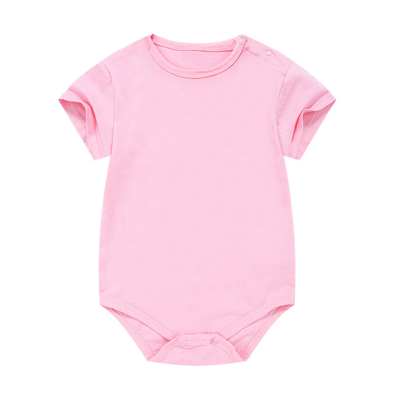 Summer Thin Short Sleeve Solid Color 100% Cotton Baby Rompers Red Blue Green Blank Toddler Onesies 0-24M Newborn Home Bodysuit