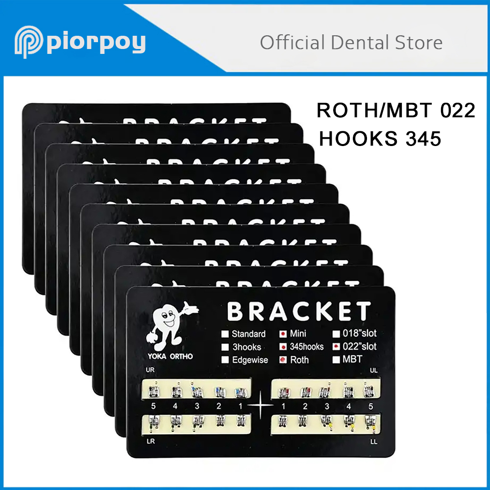 PIORPOY soportes dentales soporte de ortodoncia 20 piezas Metal monobloque Mini Roth MBT 022 345 gancho para dientes materiales de tratamiento Dental