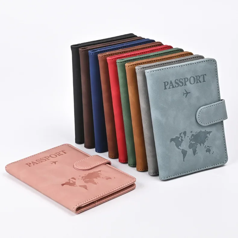2024 novo cartão RFID antimagnético transfronteiriço porta-passaporte multifuncional, porta-bilhetes, porta-cartões, carteira de viagem