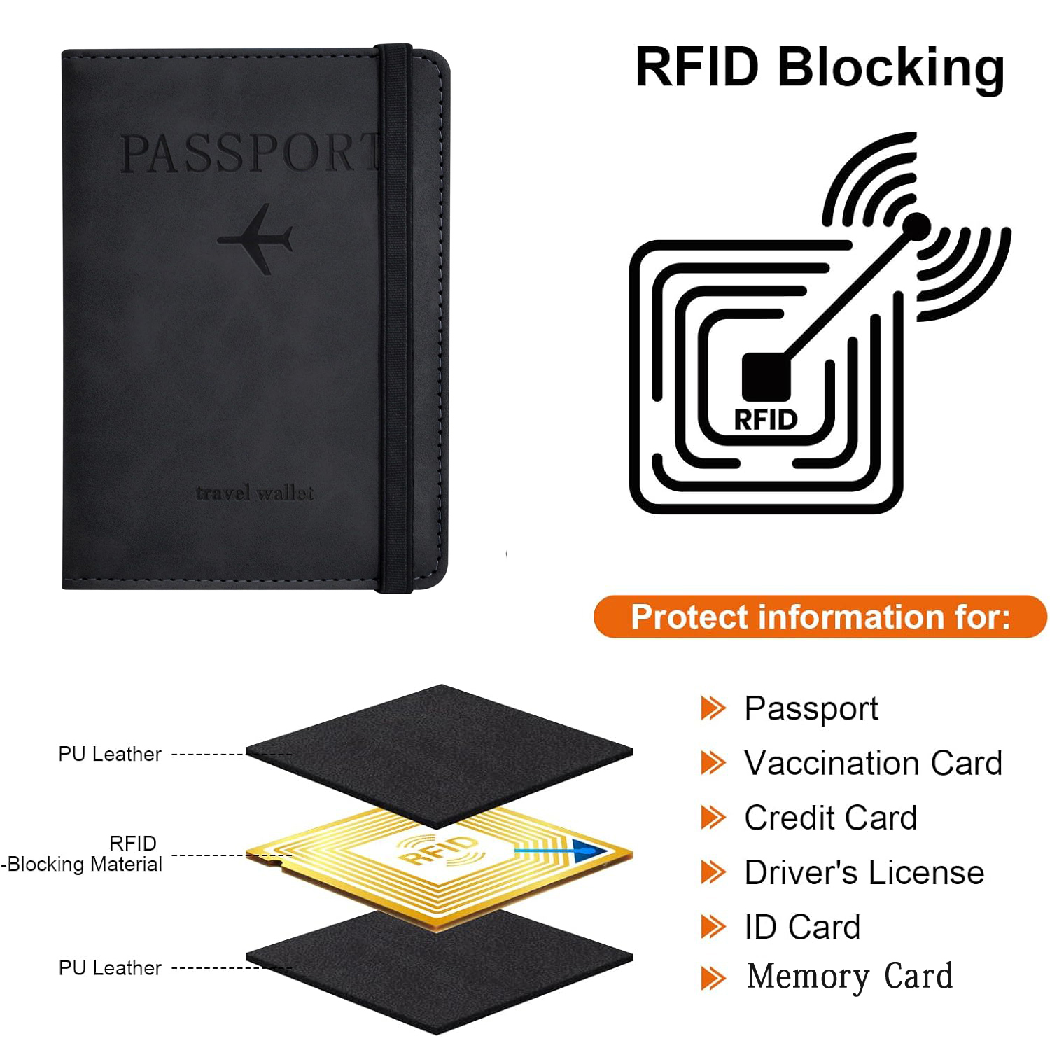 Porta-passaporte carteira capa de viagem essencial rfid bloqueio caso de cartão de couro acessórios de viagem internacional para mulher/homem