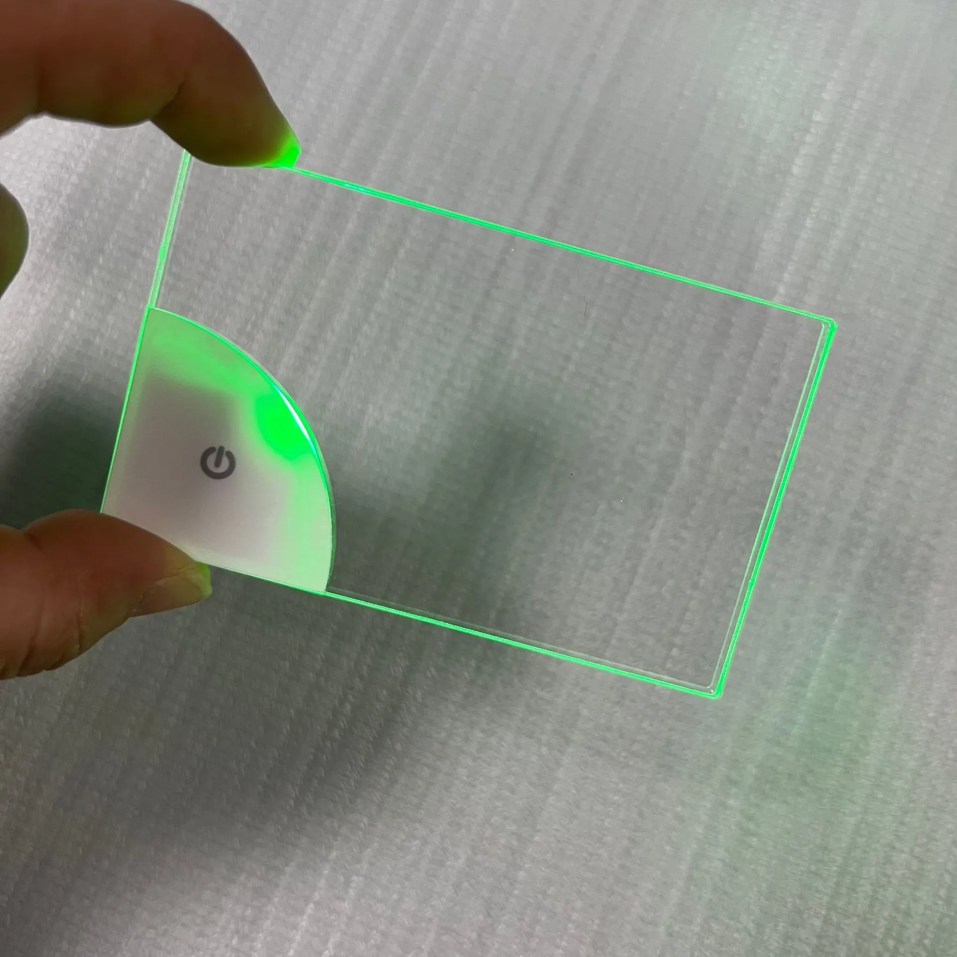 Tarjeta de visita brillante acrílica en blanco Led, tablero de etiquetas de nombre transparente con luz, batería, regalo artesanal para marido, novios, regalo para papá