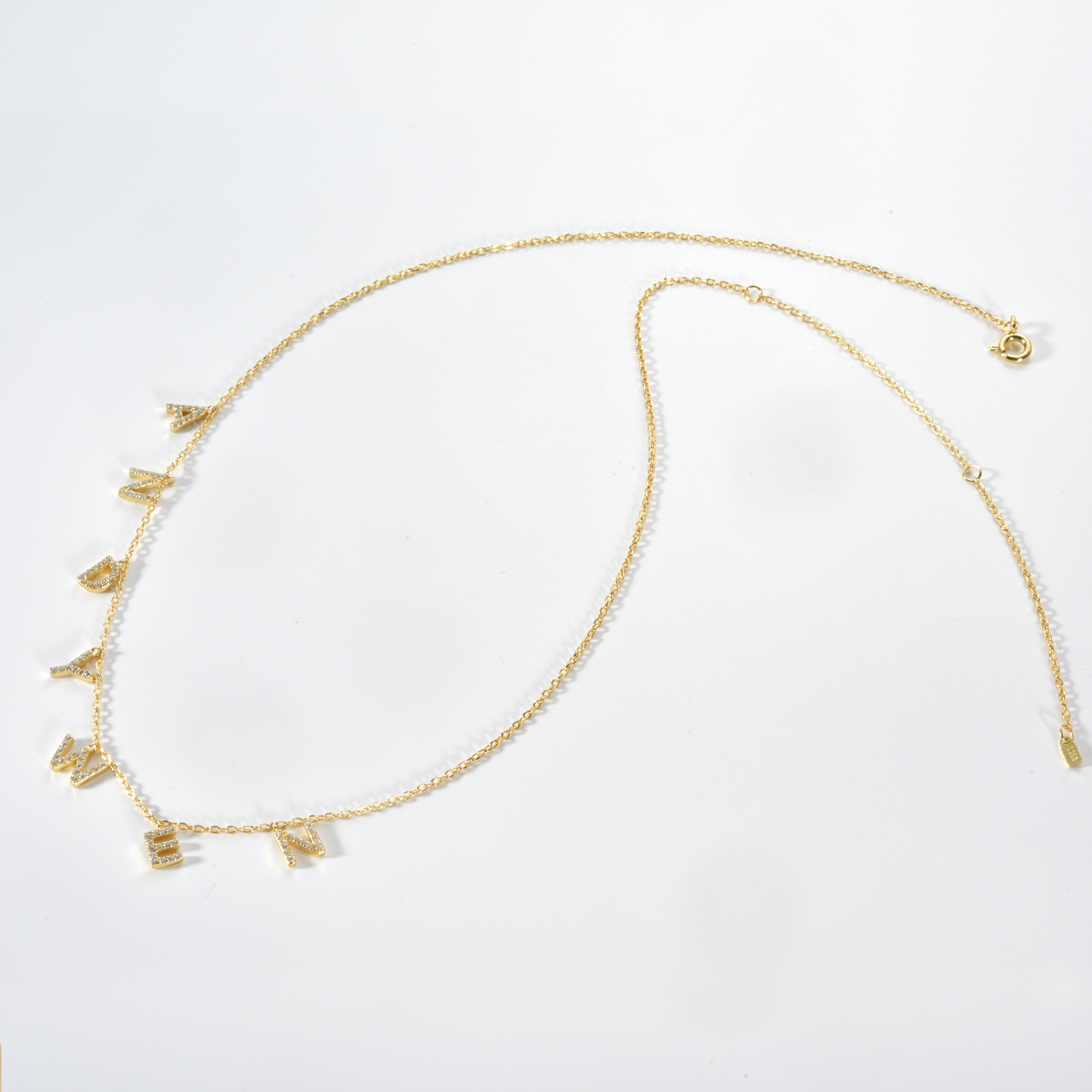 ANDYWEN 925 スターリングシルバーゴールドパーソナライズされた名前ペンダントネックレスアルファベット誕生日ギフト Valentiens ヨーロッパイニシャルジュエリー