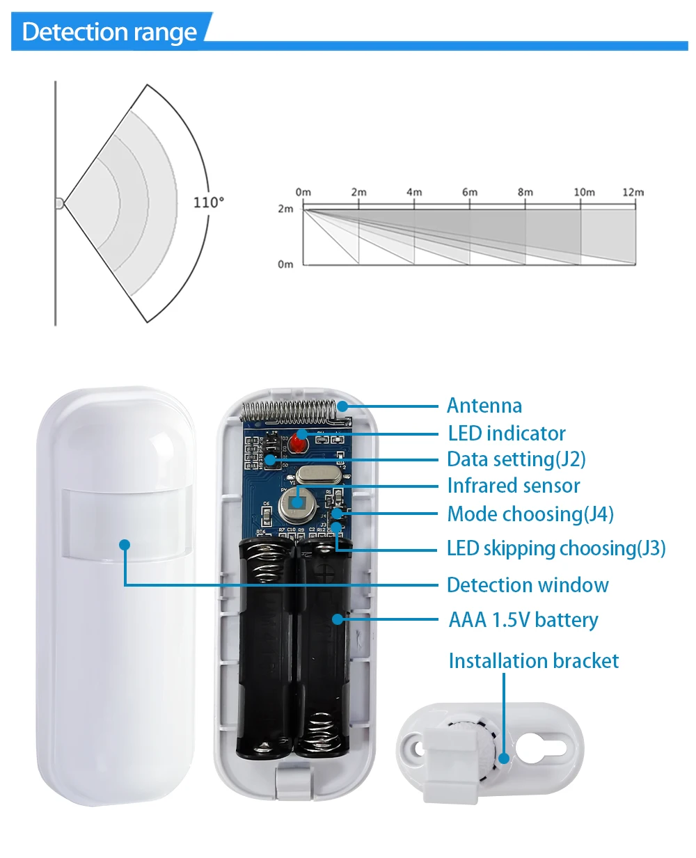 433MHz Cảm Biến Chuyển Động Không Dây Mini Hồng Ngoại PIR Báo Cho Nhà Báo Động Chống Trộm Báo Động An Ninh Bộ Dụng Cụ